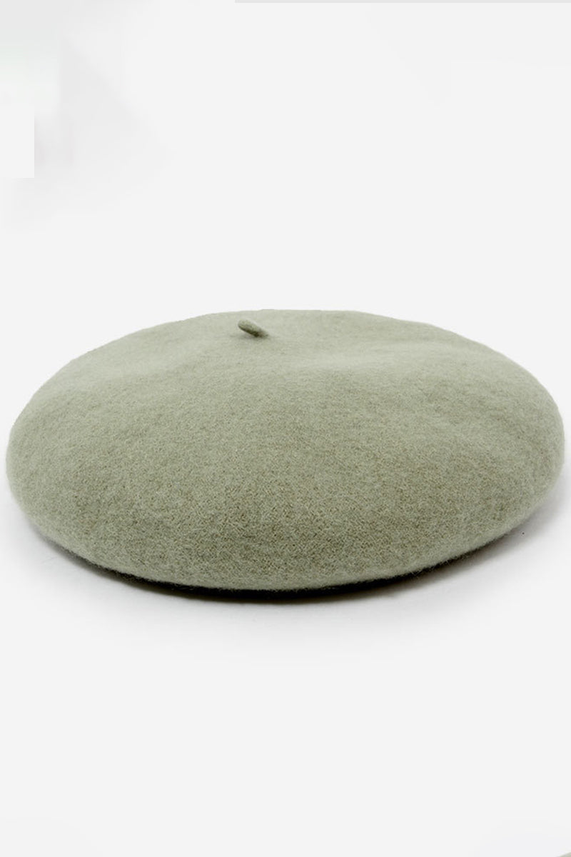 WOOL CLASSIC SOLID COLOR BERET HATBERET HAT