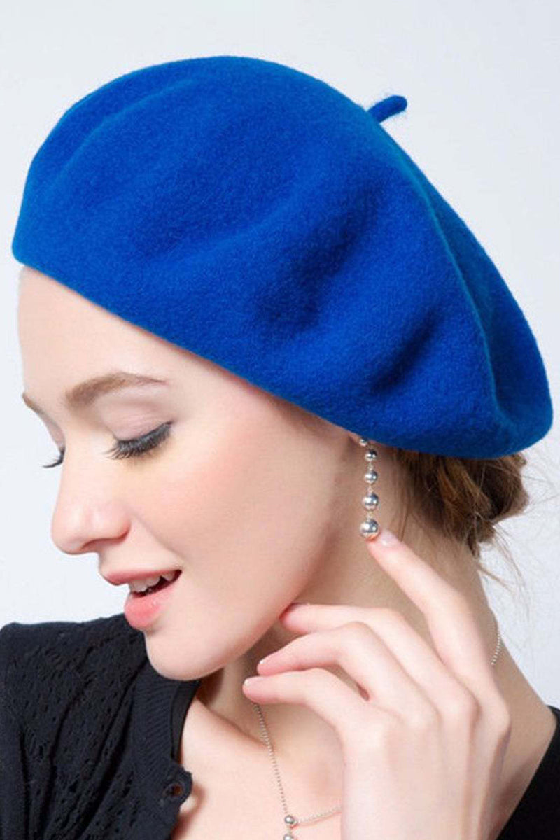 WOOL CLASSIC SOLID COLOR BERET HATBERET HAT