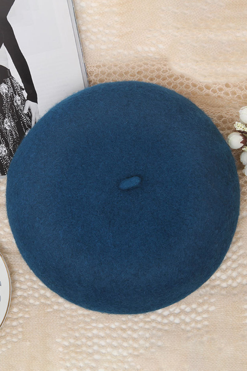 LADY KNITTING WOOL BERET WITH ELASTIC