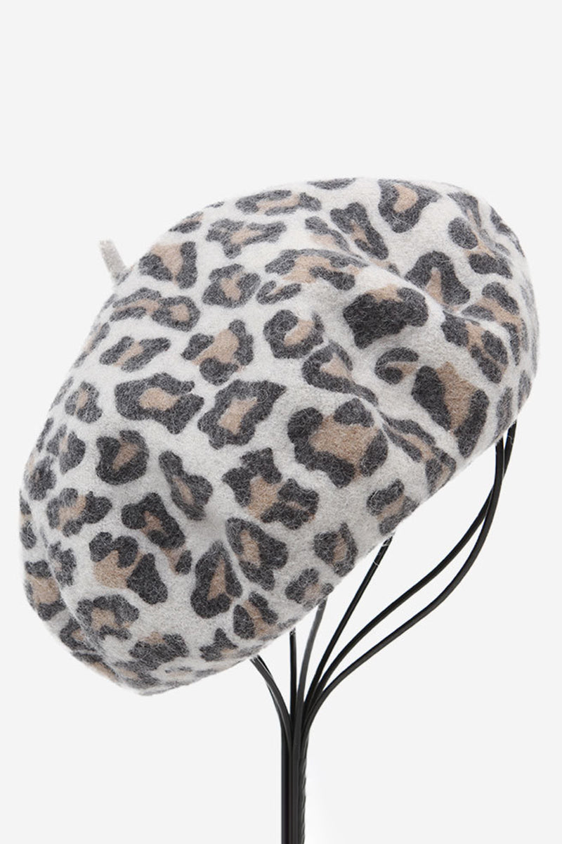 MINIMALIST LEOPARD PATTERN BERET HAT