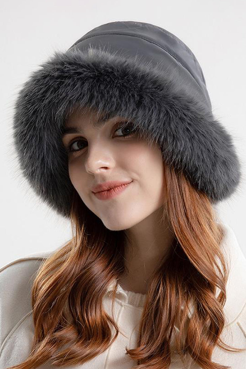 WOMEN WINTER FASHION PLUSH BUCKET HAT