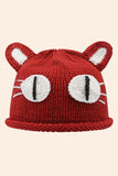 WOMEN WARM RED CARTOON KNITTED HAT