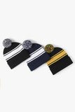 WOMEN FUR BALL COLOR MATCHING KNIT HAT