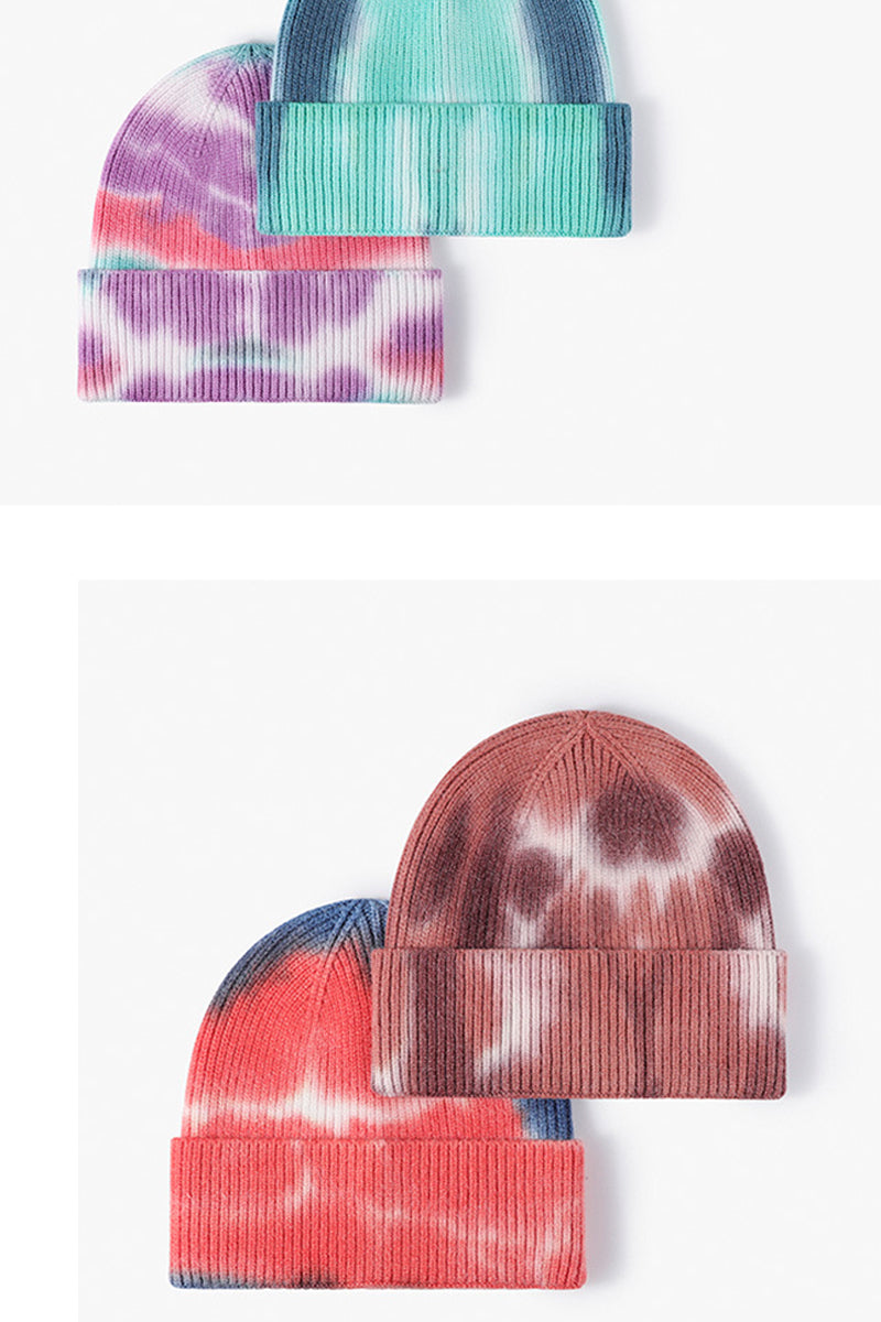 WOMEN TIE-DYED STREET KNITTING THREAD CAP