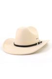 WOMEN WARM RETRO FASHION BELT JAZZ COWBOY HAT