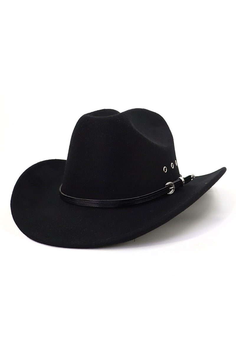 WOMEN WARM RETRO FASHION BELT JAZZ COWBOY HAT