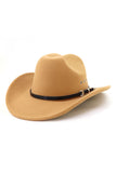 WOMEN WARM RETRO FASHION BELT JAZZ COWBOY HAT