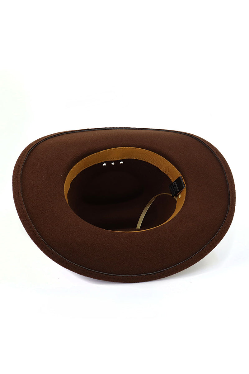 WOMEN WARM RETRO FASHION BELT JAZZ COWBOY HAT