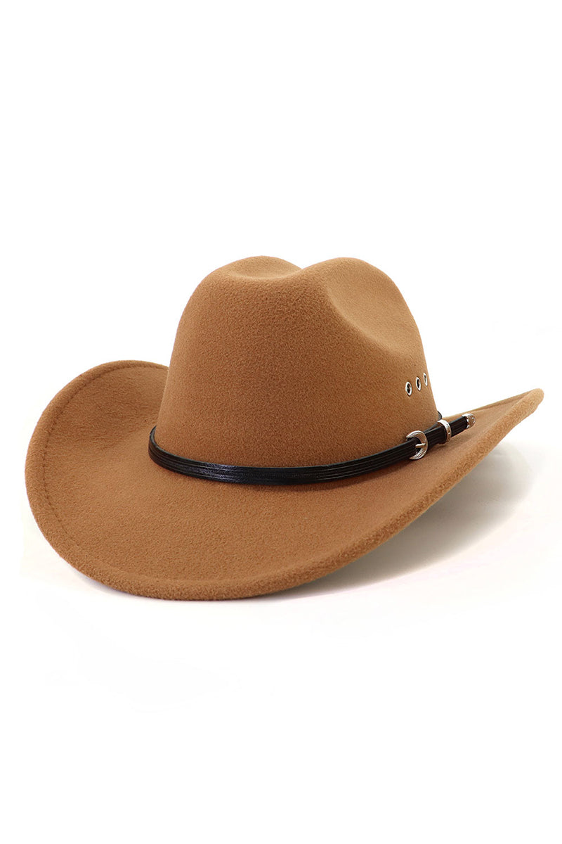 WOMEN WARM RETRO FASHION BELT JAZZ COWBOY HAT