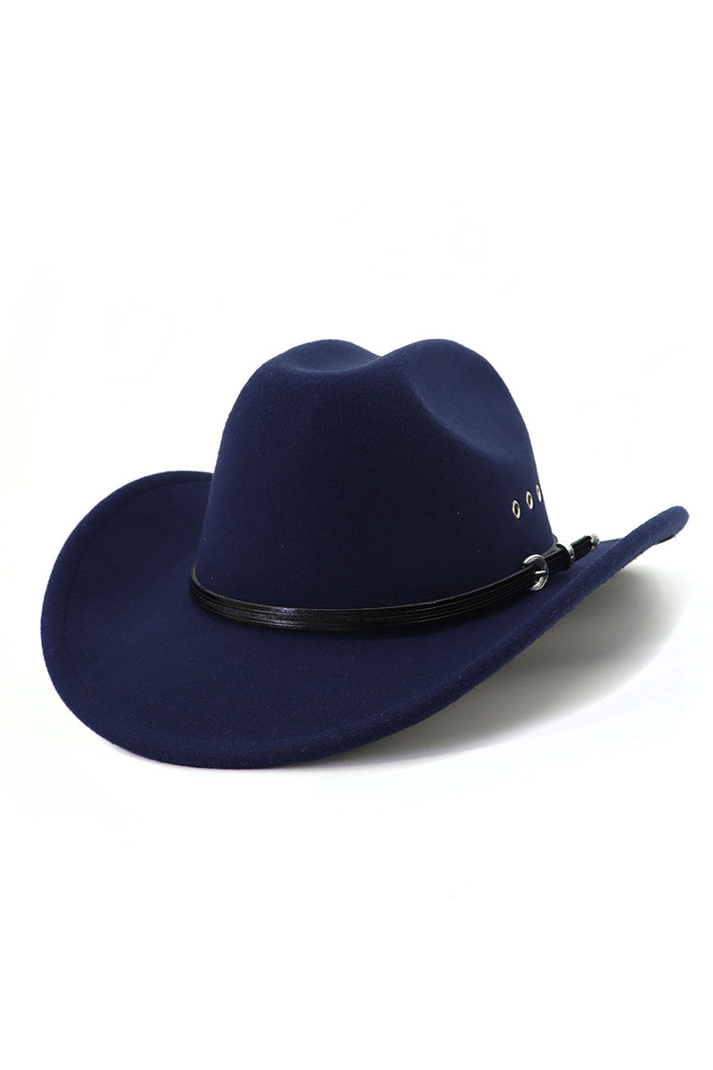 WOMEN WARM RETRO FASHION BELT JAZZ COWBOY HAT