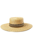 PATTERN BAND DECKED BEACH STRAW HAT