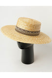 PATTERN BAND DECKED BEACH STRAW HAT