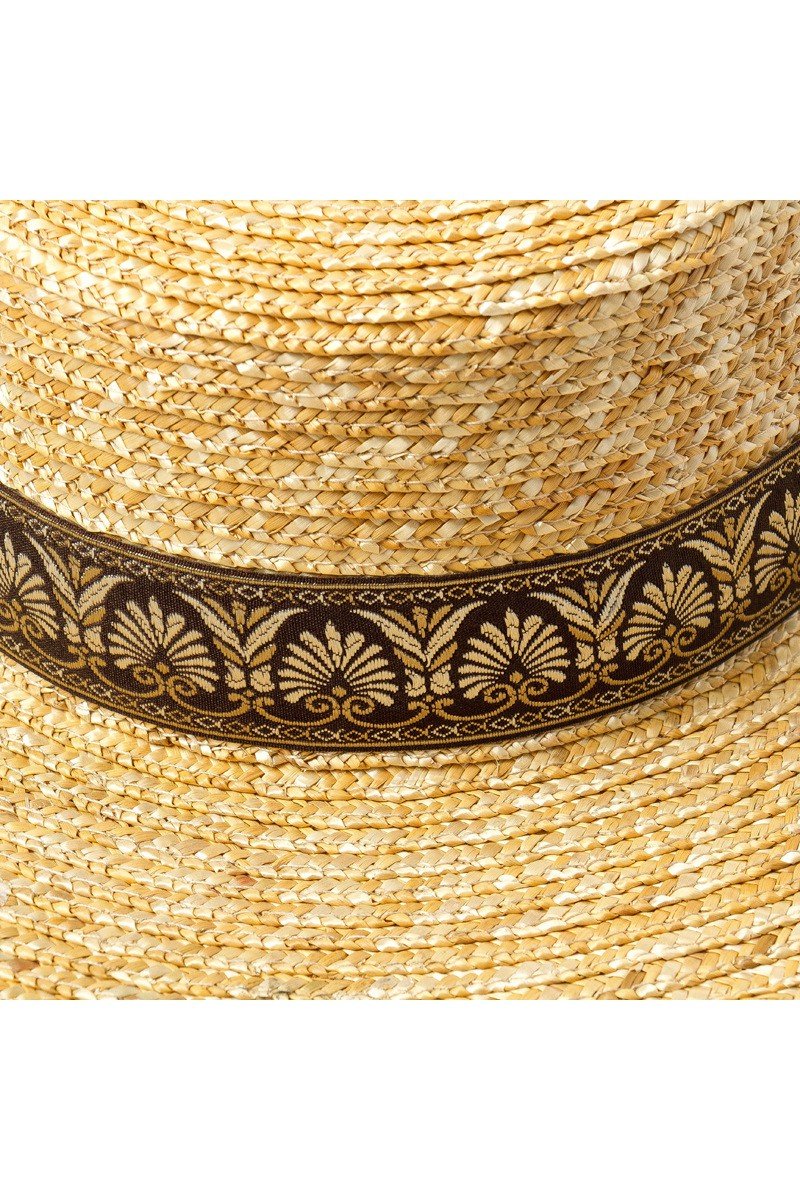 PATTERN BAND DECKED BEACH STRAW HAT