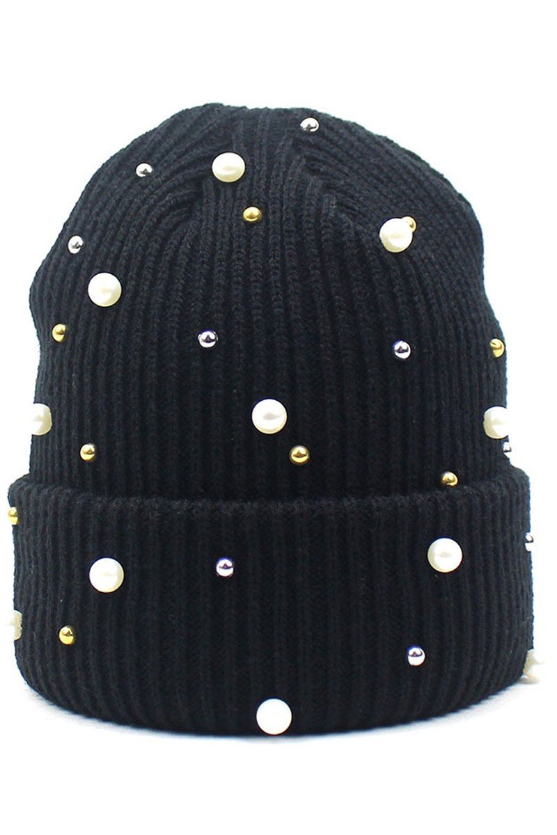 PEARL SOLID KNIT BEANIE