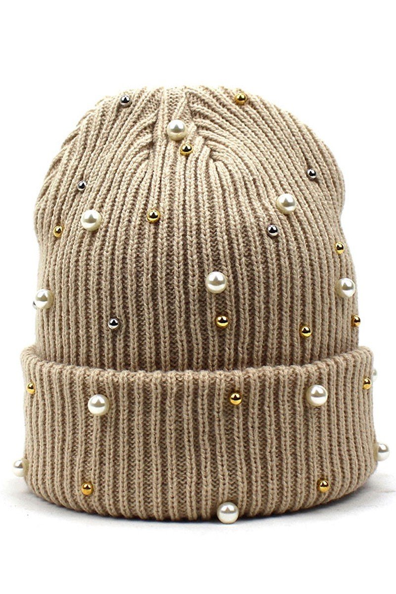 PEARL SOLID KNIT BEANIE