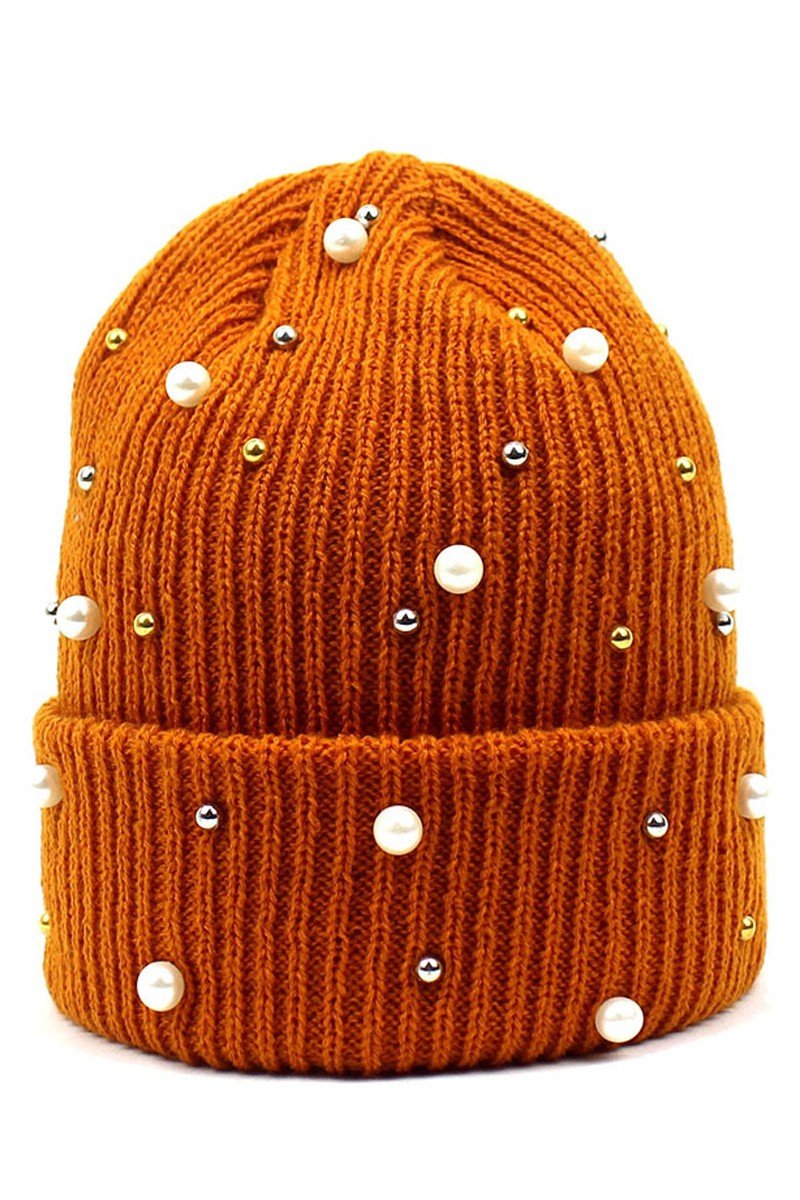 PEARL SOLID KNIT BEANIE