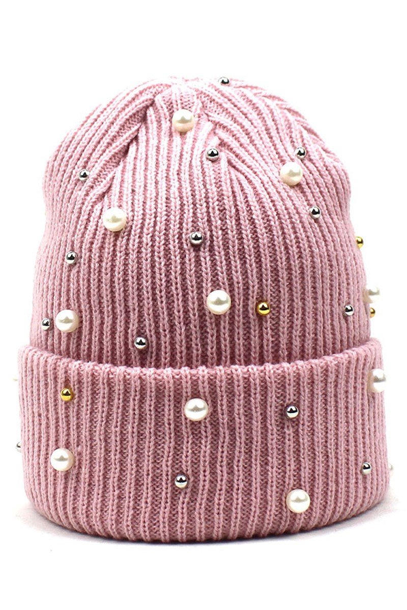 PEARL SOLID KNIT BEANIE