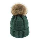 CABLE KNIT POMPOM WARM WINTER HAT BEANIE