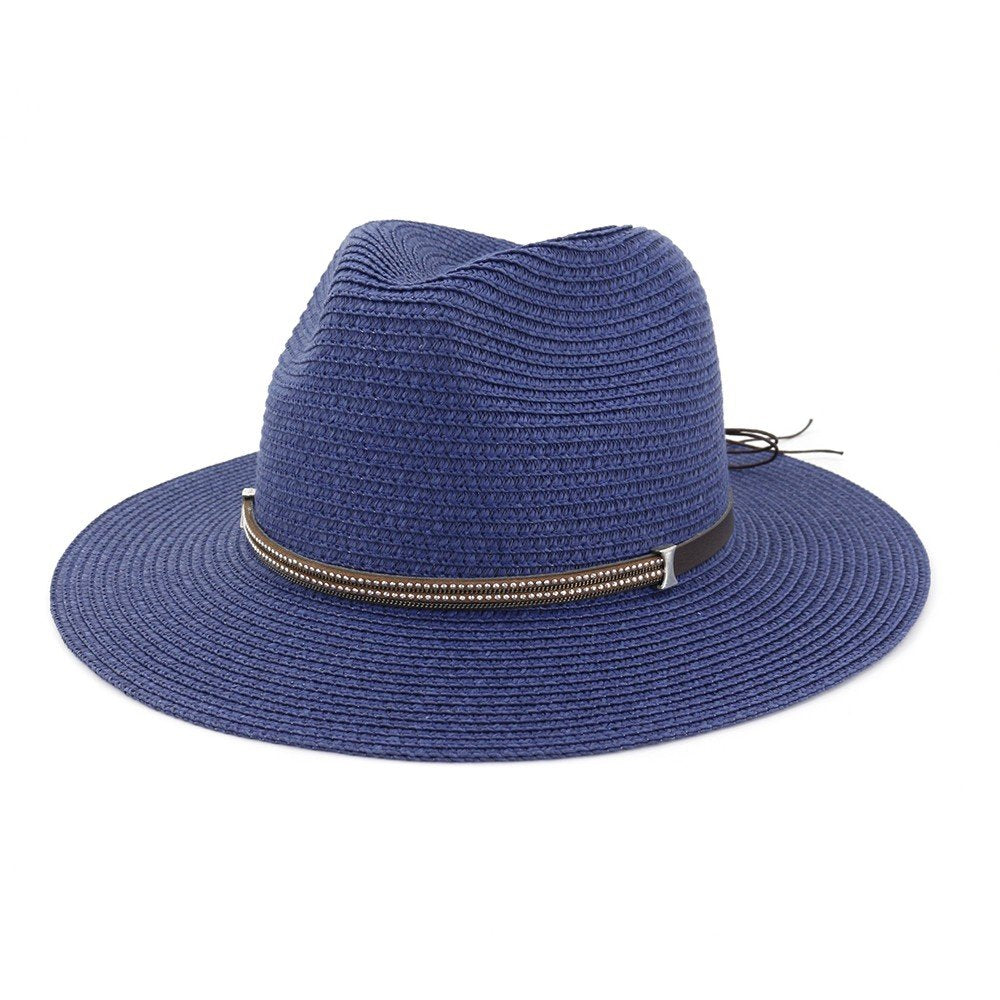 SUMMER TIED BAND CASUAL BEACH STRAW PANAMA HAT