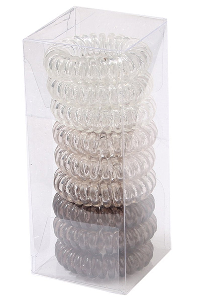 GRADIENT COLORED WIRE RING HAIR BAND SET, 9 PCS PER 1 PACK