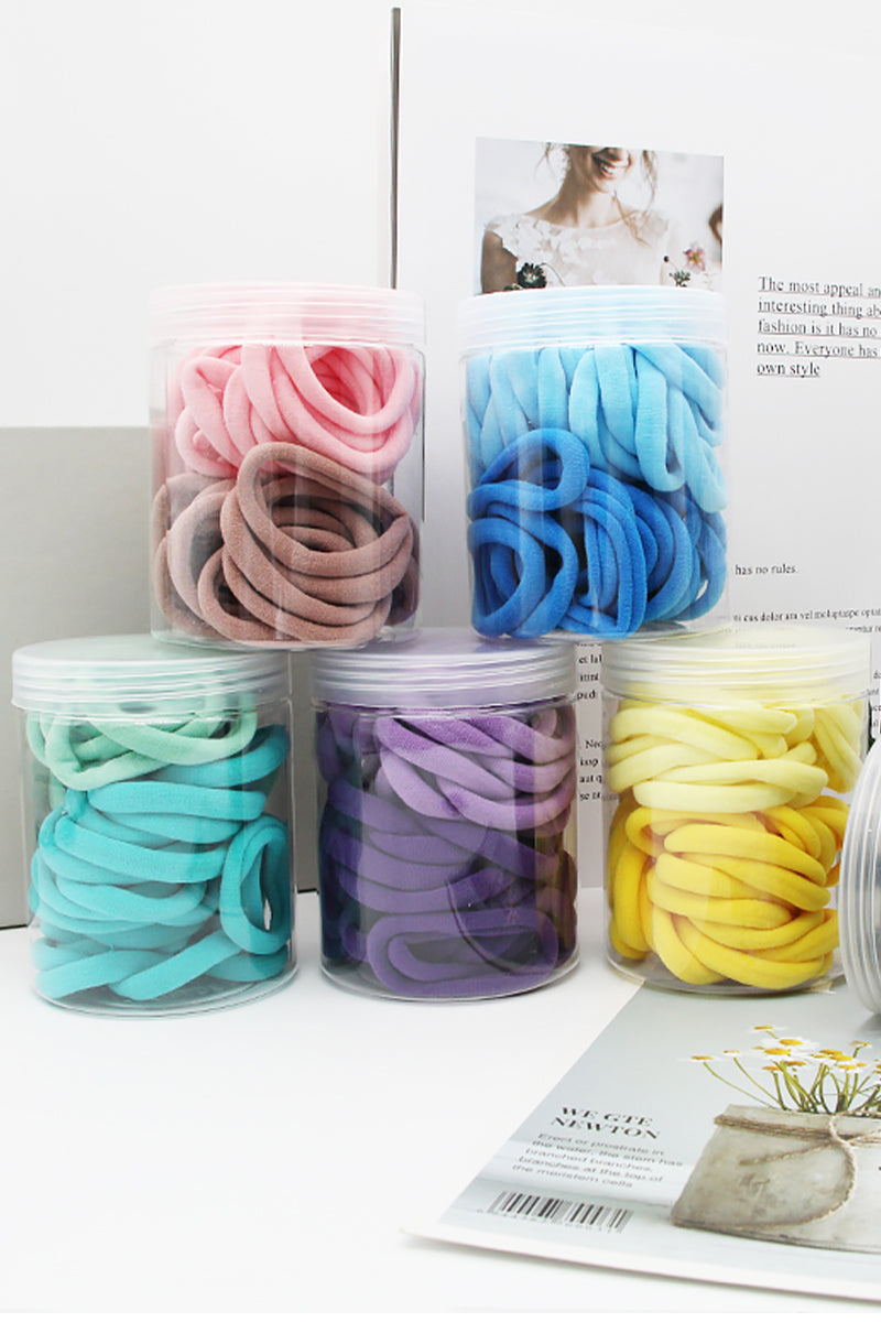 50 CANNED HIGH ELASTIC SEAMLESS HAIR BANDS, 50PCS PER 1 PACK