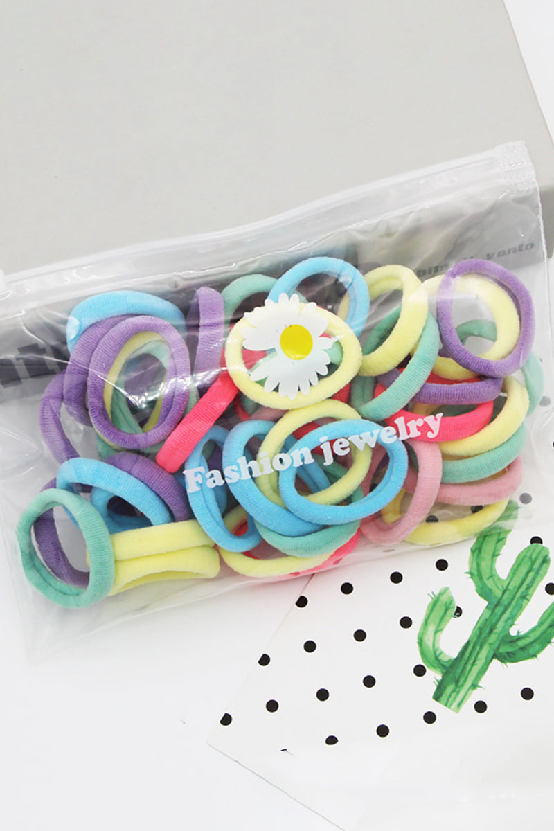 50PCS Multi colored SEAMLESS ELASTIC HAIR TIES, 50PCS PER 1 PACK