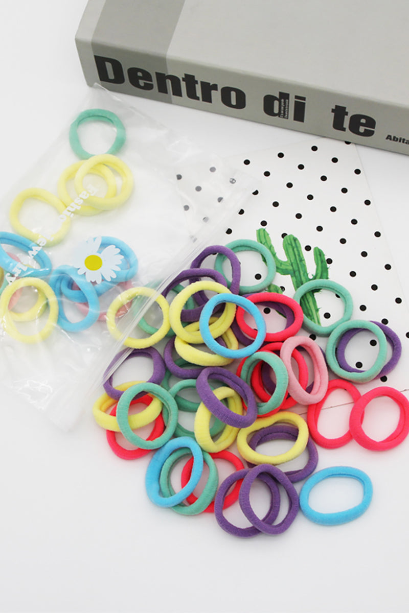 50PCS Multi colored SEAMLESS ELASTIC HAIR TIES, 50PCS PER 1 PACK