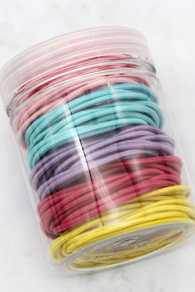 MULTI COLORED HAIR TIES FOR WOMEN GIRLS HAIR ELASTICS HAIR BANDS PONYTAIL HOLDERS, 100PCS PER 1 PACK