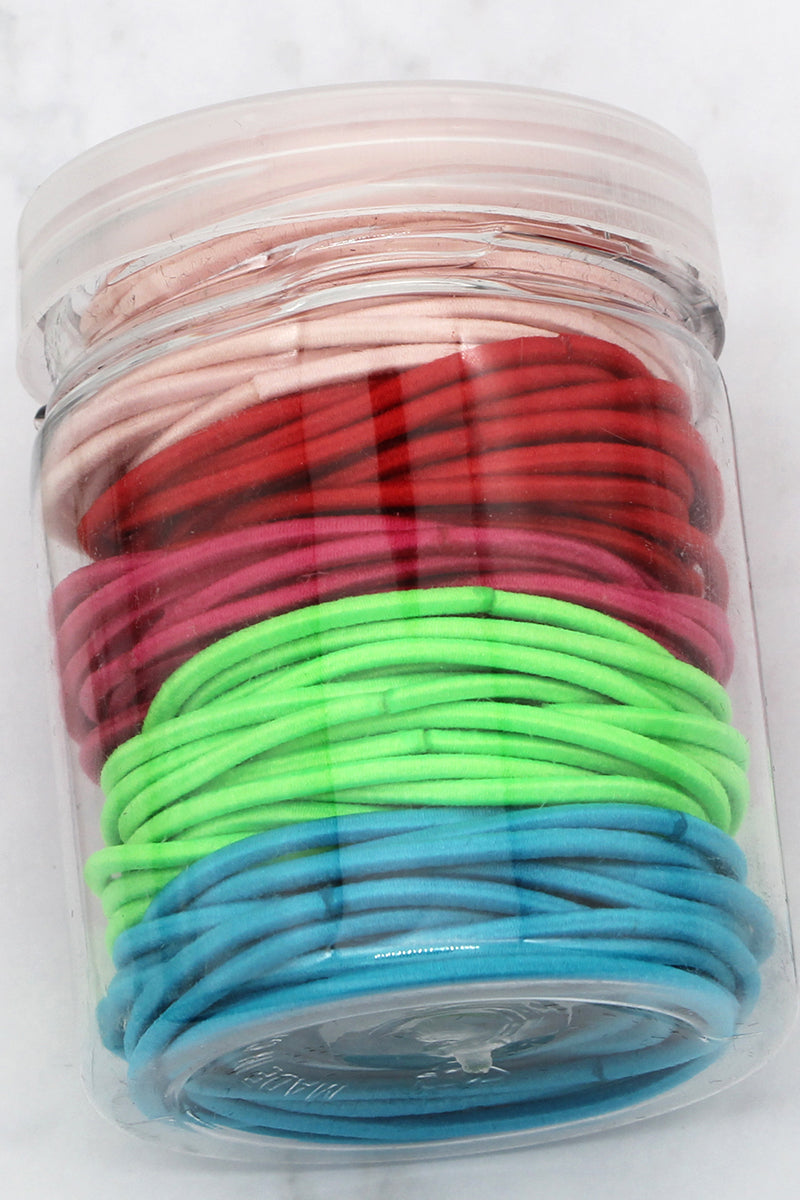 MULTI COLORED HAIR TIES FOR WOMEN GIRLS HAIR ELASTICS HAIR BANDS PONYTAIL HOLDERS, 100PCS PER 1 PACK