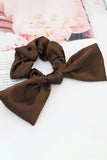 WOMEN VINTAGE BOW HAIR ROPES SCARF SOFT SILK SHEER SCRUNCHIES NON SLIP HAIR RINGS