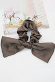 WOMEN VINTAGE BOW HAIR ROPES SCARF SOFT SILK SHEER SCRUNCHIES NON SLIP HAIR RINGS