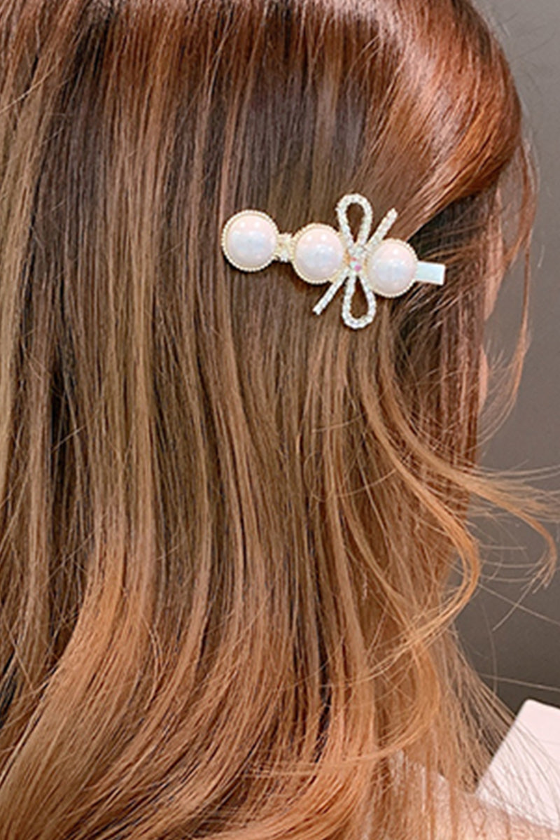 WOMEN FAUX PEARL DECOR HAIR CLIP FOR HAIR DECORATION, 4PCS PER 1 PACK