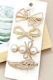 WOMEN FAUX PEARL DECOR HAIR CLIP FOR HAIR DECORATION, 4PCS PER 1 PACK