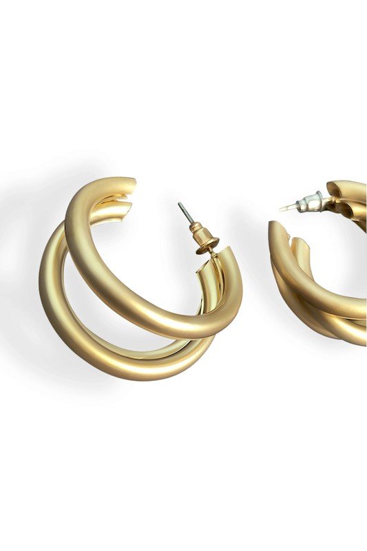 RETRO SIMPLE C-SHAPED ROUND TUBE EARRING