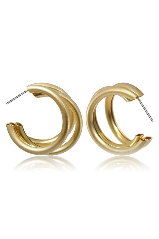 RETRO SIMPLE C-SHAPED ROUND TUBE EARRING