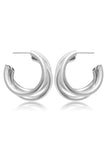 RETRO SIMPLE C-SHAPED ROUND TUBE EARRING