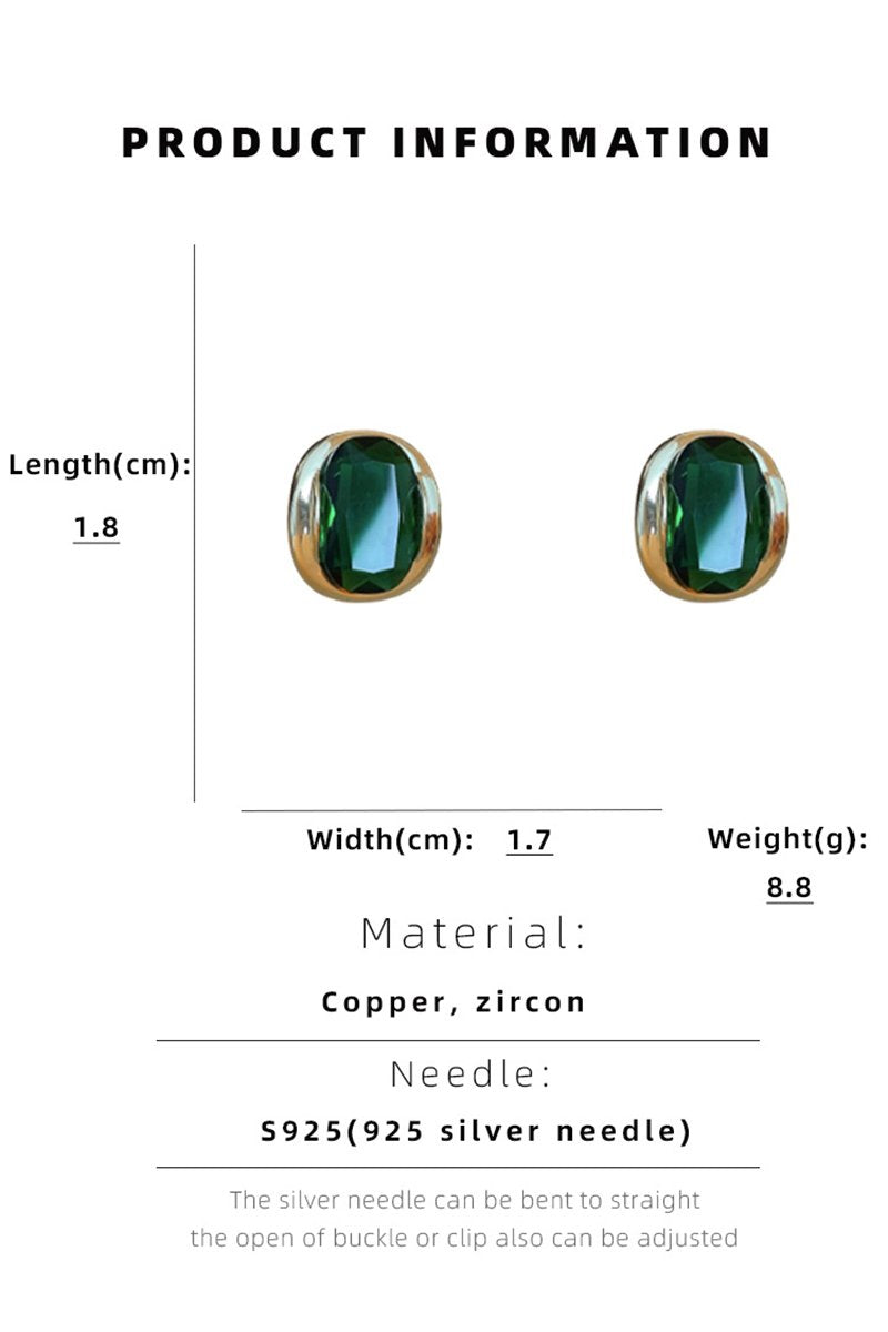 GREEN ZIRCON STUD EARRINGS