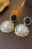 ROUND PEARL DANGLE FASHION EARRINGS