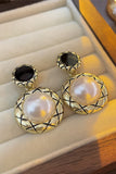 ROUND PEARL DANGLE FASHION EARRINGS