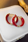 RED HOOP RING EARRINGS