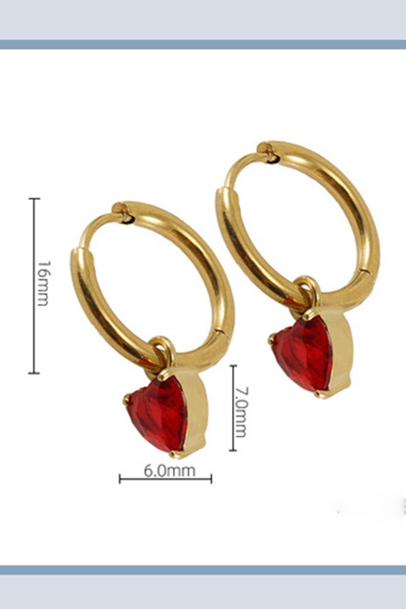 18K GOLD PLATED STAINLESS STEEL EARRINGS, SIZE