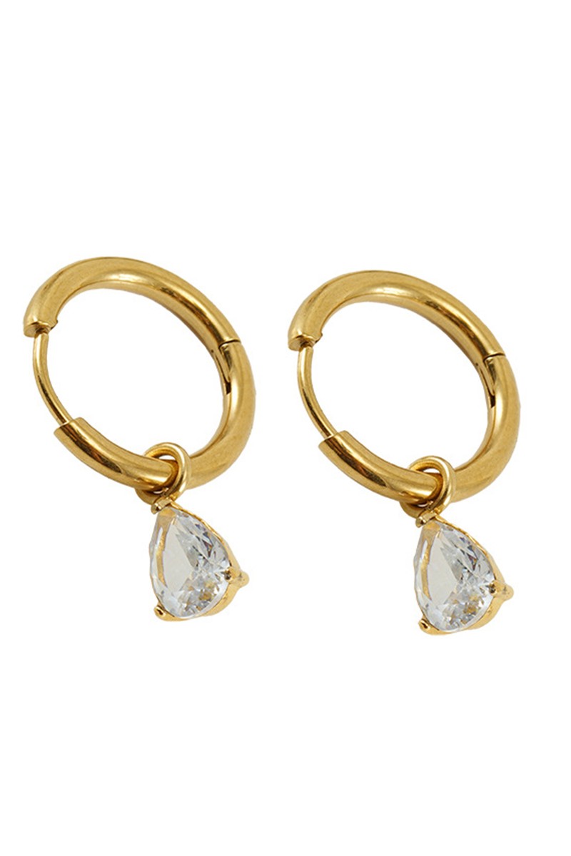 18K GOLD PLATED STAINLESS STEEL EARRINGS, SIZE