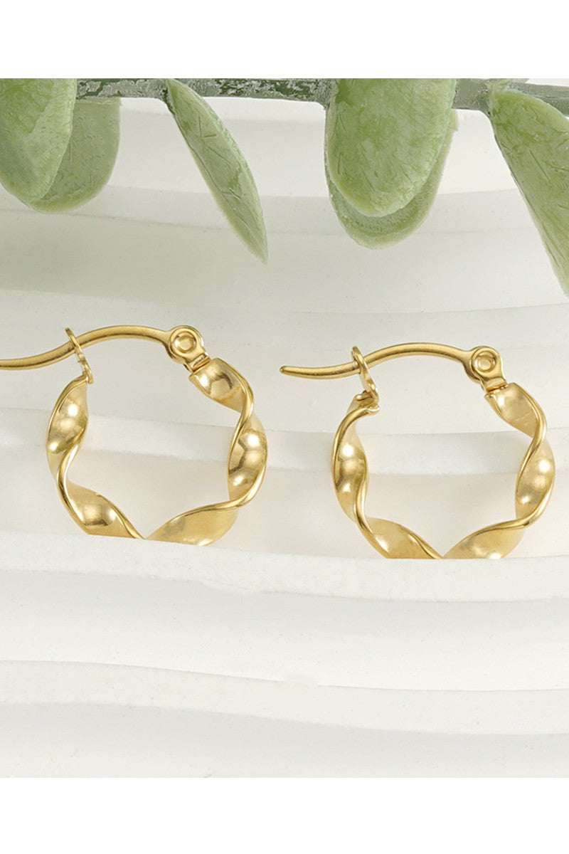 18K GOLD PLATED STAINLESS STEEL EARRINGS, SIZE