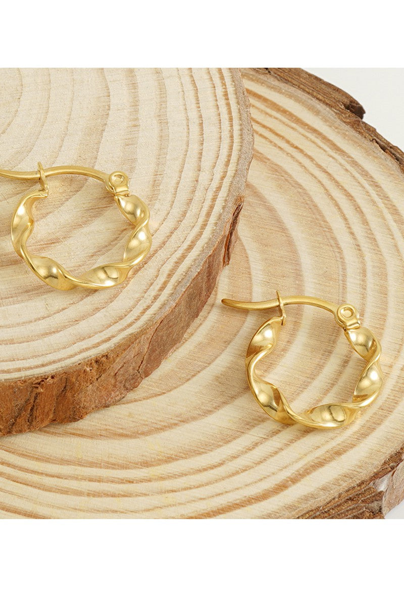 18K GOLD PLATED STAINLESS STEEL EARRINGS, SIZE