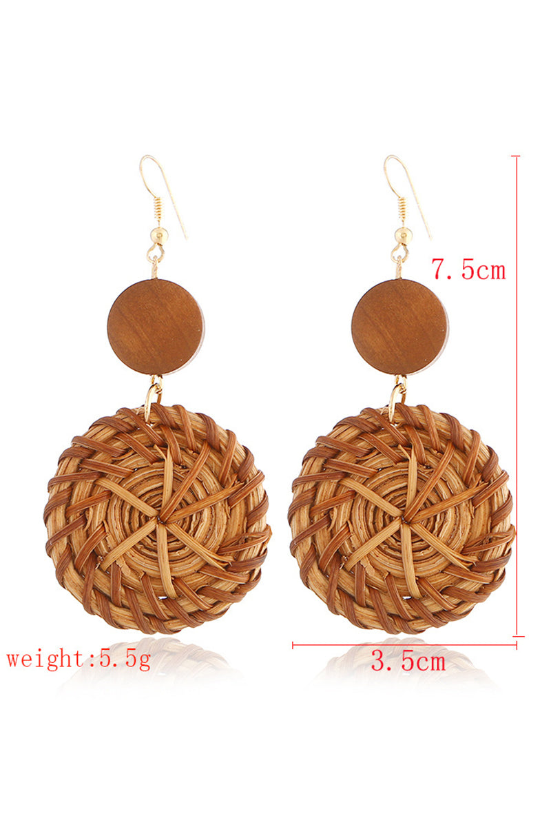 BRAIDED ROUND DROP EARRINGS