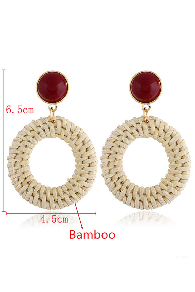 BRAIDED ROUND DROP EARRINGS