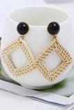 GEOMETRIC RATTAN DESIGN DROP EARRINGS