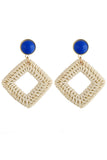 GEOMETRIC RATTAN DESIGN DROP EARRINGS