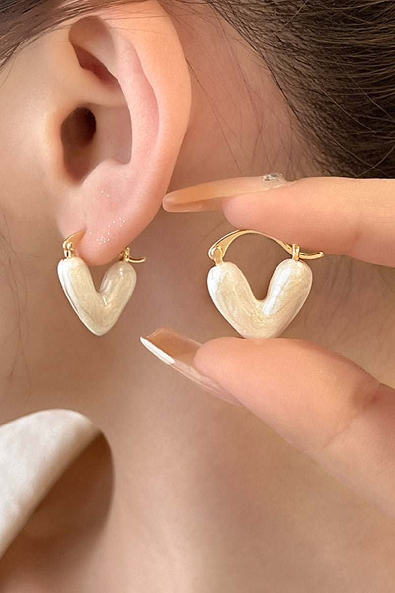 HEART DECOR HOOP EARRINGS