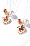 2PCS HEART SHAPED PEARL DECORATIVE EARRINGS NECKLACE SET, 2PCS PER 1 PACK